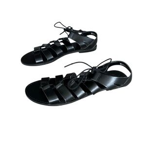 faded glory Gladiator Flats Sandals Black Starppy women size 11